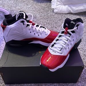 Jordan Red and White Sneakers